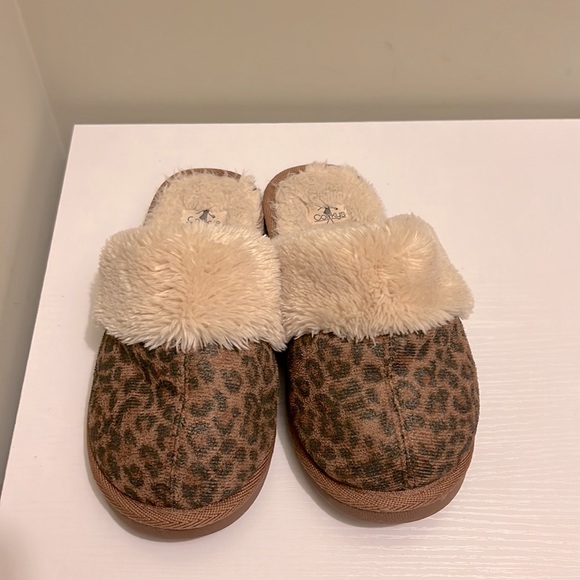Corkys girls slippers, leopard print, size 3 - Picture 2 of 8